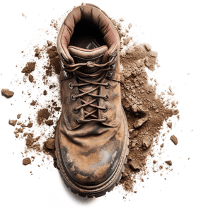 boot with dirt