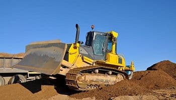Bulldozer on work site