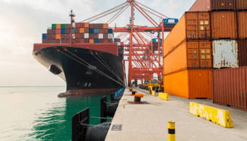 Image of piled storage container for shipping