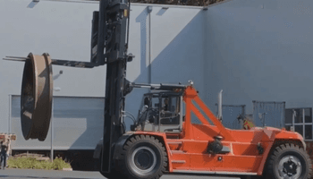 An illustration of Kalmar DCG720-10LB the biggest forklift.