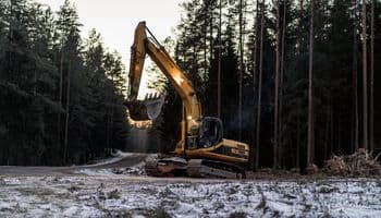 An image of an excavator on a jobsite.